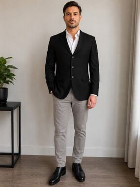 BOSS Hugo Boss Black Virgin Wool Blazer US 40R/EU 50 Luxury Designer Sport Coat